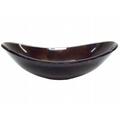 Eden Bath Canoe Shaped Red Copper Reflections Glass Vessel Sink EB_GS40